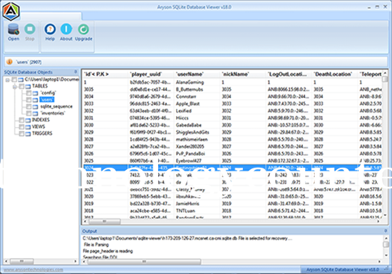 Aryson SQLite Viewer Screenshots